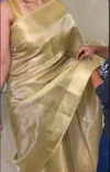 SF 818 Banarsi Handloom Golden Tissue Silk Occasion Wear Saree Orders In India